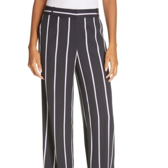 EQUIPMENT Arwen striped twill wide-leg pants sz 12 - Picture 1 of 7
